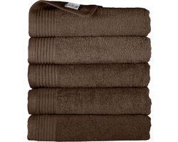 The One Towelling Handdoeken Set - 50 x 100 cm - 5 Stuks - Hotelkwaliteit - Hoge vochtopname - 100% Gekamd katoen - Sneldrogend - Handdoekenset - Badhanddoek - Taupe