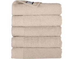 The One Towelling Hotelkwaliteit Handdoeken Set - 5 Stuks - 50 x 100 cm - 450 g/m2 - 100% Katoen - Zacht en Absorberend - Beige