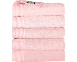 The One Towelling Hotelkwaliteit Handdoeken Set - 5 Stuks - 50 x 100 cm - 450 g/m2 - 100% Katoen - Zacht en Absorberend - Zalmroze