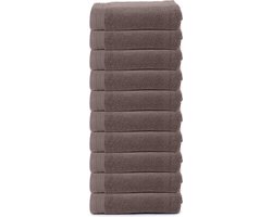 The One Towelling Organische Handdoeken Set - 10 Stuks - 50 x 100 cm - Hotelkwaliteit - Handdoekenset - Badhanddoek - 550gr/m2 - Katoen - Taupe