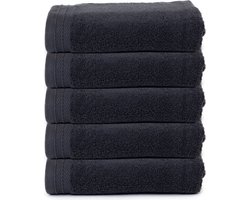 The One Towelling Organische Handdoeken Set - 5 Stuks - 50 x 100 cm - Hotelkwaliteit - Handdoekenset - Badhanddoek - 550gr/m2 - Katoen - Antraciet