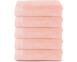 The One Towelling Organische Handdoeken Set - 5 Stuks - 50 x 100 cm - Hotelkwaliteit - Handdoekenset - Badhanddoek - 550gr/m2 - Katoen - Zalmroze