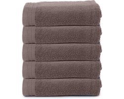 The One Towelling Organische Handdoeken Set - 5 Stuks - 70 x 140 cm - Hotelkwaliteit - Handdoekenset - Badhanddoek - 550gr/m2 - Katoen - Taupe