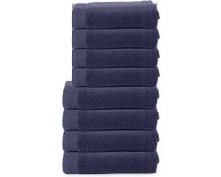 The One Towelling Organische Handdoeken Set - 8 stuks - 4x Badlakens, 4x Handdoeken - Hotelkwaliteit - Handdoekenset - Badhanddoek - 550gr/m2 - Katoen - Denim