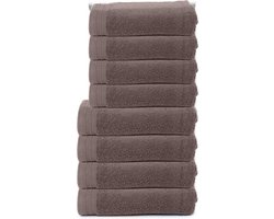 The One Towelling Organische Handdoeken Set - 8 stuks - 4x Badlakens, 4x Handdoeken - Hotelkwaliteit - Handdoekenset - Badhanddoek - 550gr/m2 - Katoen - Taupe