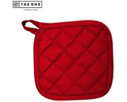 The One Towelling Pannenlap - 21 x 21 cm - Hittebestendig - Wasbaar tot 60 graden - Stofdikte 185 gr/m2 - 100% Katoen - Rood