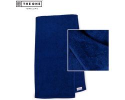The One Towelling Sporthanddoek - 30 x 130 cm - Nek Handdoek - 100% Gekamd katoen - 450 gr/m² - Fitness handdoek - Marineblauw