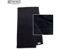 The One Towelling Sporthanddoek - 30 x 130 cm - Nek Handdoek - 100% Gekamd katoen - 450 gr/m² - Fitness handdoek - Zwart