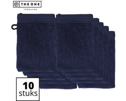 The One Towelling Ultra Deluxe washandjes - 10 Stuks- Washanden - Voordeelverpakking - 100% katoen - Marineblauw
