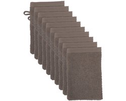 The One Towelling Washandjes - 15x21 cm - 10 stuks - Hotelkwaliteit - 500 g/m² - 100% Gekamd katoen - Taupe