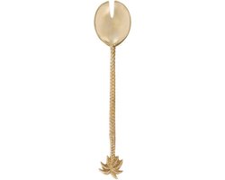 The Palm Tree Saladevork - Gouden Bestek - Messing Gebruiksvoorwerpen - Luxe Messing - 26cm x 6cm x 1cm