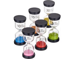 THE TWIDDLERS 6 Zandloper Timers, 6 Kleuren - 1 3 5 10 15 & 30 Minuten - Kinderen, Kleuterschool, Montessori, Educatief, Leren & Games, Koken, School, Kantoor