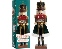 THE TWIDDLERS - Kerstmis Aftellen Houten Notenkraker Soldaat (30cm) - Feestelijke Kleuren, Premium Handgemaakt Dennenhout Klassiek Traditioneel Ornament, Kerstversiering Met Dagtelling