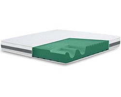 The White Stone Matras 135x190 cm Antibacterieel Schuim | Hoogte 16 cm | 3D Air Hypoallergeen Hoes | Orthopedisch Thermosensitief Matras