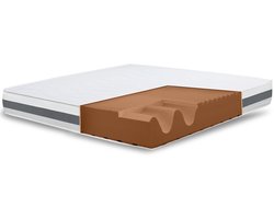 The White Stone Matras 170x190 cm Antibacterieel Schuim | Hoogte 25 cm | 3D Air Hypoallergeen Hoes | Orthopedisch Thermosensitief Matras
