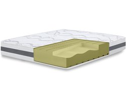 The White Stone Orthopedisch Matras 100x195 cm Medium Stevigheid | Hoogte 20 cm | Hypoallergeen en Ademend Stof | Ergonomische en Zelfvormende Eigenschappen | Gemaakt in Italië