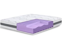 The White Stone Orthopedisch Matras 100x210 cm Medium Stevigheid | Hoogte 25 cm | Hypoallergeen en Ademend Stof | Ergonomische en Zelfvormende Eigenschappen | Gemaakt in Italië