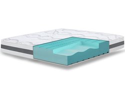 The White Stone Orthopedisch Matras 135x190 cm Medium Stevigheid | Hoogte 16 cm | Hypoallergeen en Ademend Stof | Ergonomische en Zelfvormende Eigenschappen | Gemaakt in Italië