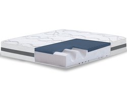 The White Stone Traagschuim Matras 115x210 cm Hoogte 22 cm | Hypoallergeen en Ademend Tijk | Orthopedische Zelfvormende Eigenschappen | Medium-Stevig | Gemaakt in Italië