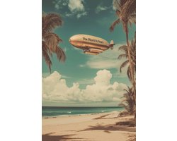 The World Is Yours Poster | De Wereld Is Van Jou Poster | Tekst Poster | Quote Poster | Zeppelin Poster | Reis Poster | Motivatie Poster | Inspiratie Poster | Avontuur Poster | 60x90cm | Wanddecoratie | Muurposter | 4555 | Geschikt om in te lijsten