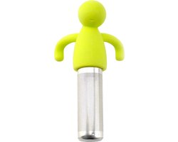 Thee ei - Theezeef RVS Kruidenbol - Theefilter voor Losse Thee Mannetje Theeaccessoire - Geel - Fijn