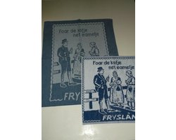 Thee- en keukendoek | Foar de kofje net eamelje (voor de koffie niet zeuren) Friese/Fryske spreuk