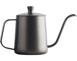 Thee- en koffiekan van roestvrij staal in zwart, 350ml