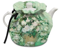 Thee Gezellig - Theepot Cover - Thee Warm Houden - Van Gogh Rose Patroon - 17.5 cm Hoogte - Multicolor