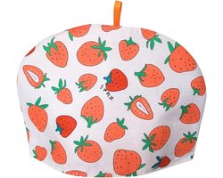 Thee Gezellige Vintage Bloemen Bedrukte Theepot Hoes Theepot Decoratie Cozies Geïsoleerde Waterkoker Keuken Stofhoes (Aardbei)