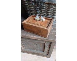 Thee Kistje landelijk handwerk zware kwaliteit met schuif deksel