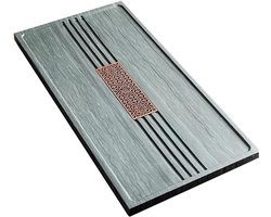 Theeblad Houten Steen - Thee Tafel - Thee Ceremonie - Met Wateropslag - 50-100cm - Zwart