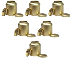 Theeblik goud met aroma deksel 100 gram | 6 stuks