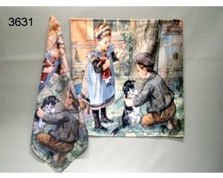 Theedoek en keukendoek Ot en Sien, wat denkt poes