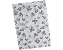 Theedoek - Klavertje vier - Grijs - Beige - creme - 45 x 70 cm