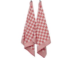 Theedoek - Rood - Klassieke ruitjes-design - Per 6 stuks - 100% katoen - 65x65 cm