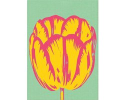 Theedoek Tulp pop line groen 50 x 70 cm