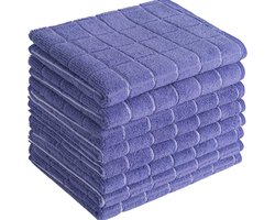 Theedoeken - 8 Stuks - Keukenhanddoek - Microfiber - Blokdoeken - Vaatdoek - Handdoek - Schuurspons - Gastenhanddoek - Handdoeken - Absorberend - Geschikt voor gebruik in huis, keuken, badkamer en hotel - 30x30cm - Paars