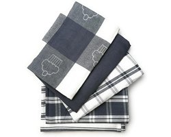 Theedoeken - Katoenen theedoeken voor de keuken - 5 stuks theedoekenset - Superabsorberende theedoeken - 70 x 50 cm grijze theedoeken