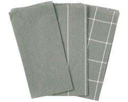 Theedoeken Morgan Set van 3 – Groen – 45 x 65 cm – Katoenmix Keukendoeken
