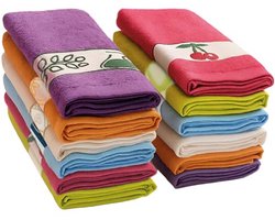 Theedoeken Set - Keukendoeken Katoen - Keuken Schoonmaken - Hoge Absorptie - 50 x 50 cm - Multicolor