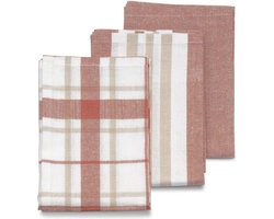 Theedoeken, Set van 3, Oranje, Katoen, 65 x 45 x 0.2 cm - Kela | Pasado