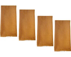 Theedoeken Wafel katoen LIN & AL'S HOME Mokka - SET 4 stuks