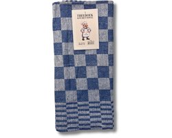 Theedoekenset - 60 x 65 cm - Geblokt - Blauw (per set van 6)