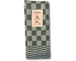 Theedoekenset - 60 x 65 cm - Geblokt - Groen (per set van 6)