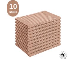 Theedoekenset - Glazendoeken - 50x70 cm - Bruin - Set van 10 - Horeca Theedoeken