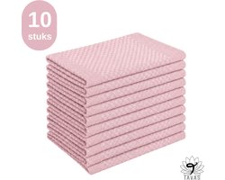 Theedoekenset - Glazendoeken - 50x70 cm - Roze - Set van 10 - Horeca Theedoeken
