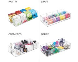 Theedoos - opbergbox/keukenorganizer/sorteerdoos - voor keuken en voorraadkast - ideaal voor thee, koffie, specerijen en andere levensmiddelen - praktisch/plastic/met handvatten/met 8