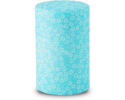 Theedoos Washi Papier - Opbergblik Kruiden - Keuken Organiseren - Handgemaakte Japanse Stijl - 100g Capaciteit - Blauw Sakura