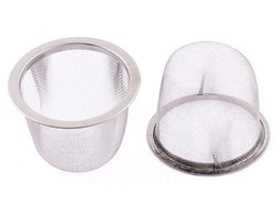 Theefilter – Roestvrijstaal – 60 mm diameter gaasfilter voor theepot en cold brew – 2 stuks – Zilver