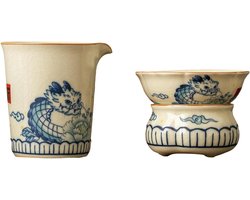 Theefilter Set - Keramisch Zeefje - Thee Zetten - Hoge Temperatuur Bestendig - 9x7cm - Geel
